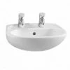 Vitra Arkitekta Wall Hung Basin 450mm Wide - 2 Tap Hole